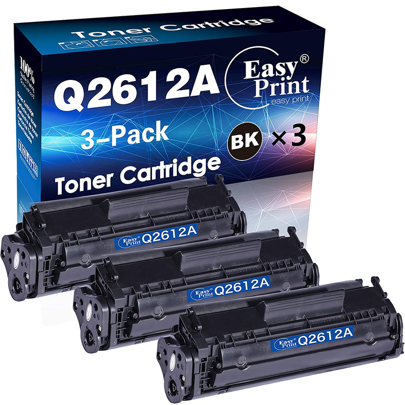 3 Pack Black Compatible 12A Q2612A Toner Cartridge 2612A Used For Hp Laserjet Laserjet Pro 1010 1012 1018 1020 1022 1022N 3015 3030 3050 3052 3055 M1319F Pri