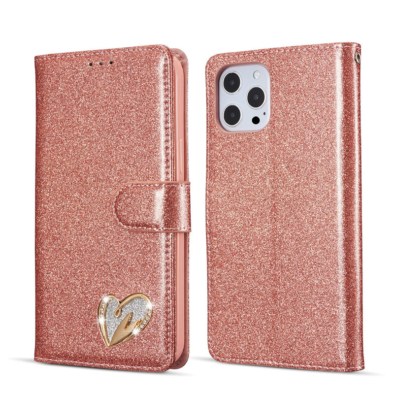 Diamond Case For Iphone 13 Pro Max 6 7 Inch Bumper Cover Bling Card Purse Wallet Protective Skin Stand Girly Phone Casenot For Iphone 13 Rose Gold Iphone 13 Pro Max