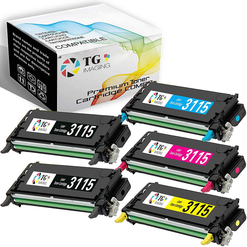 2B Cym 5 Pack Value Set Compatible For Dell 3115 3110 Toner Cartridge Work In Dell 3110 3110Cn 3115 3115Cn Printer