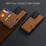 Caka Galaxy S21 Ultra Wallet Case For Men Card Holder Credit Card Slot Holder Premium Leather Durable Shockproof Protective Magnetic Closure Case For Samsung Galaxy S21 Ultra 5G 6 8 Brown