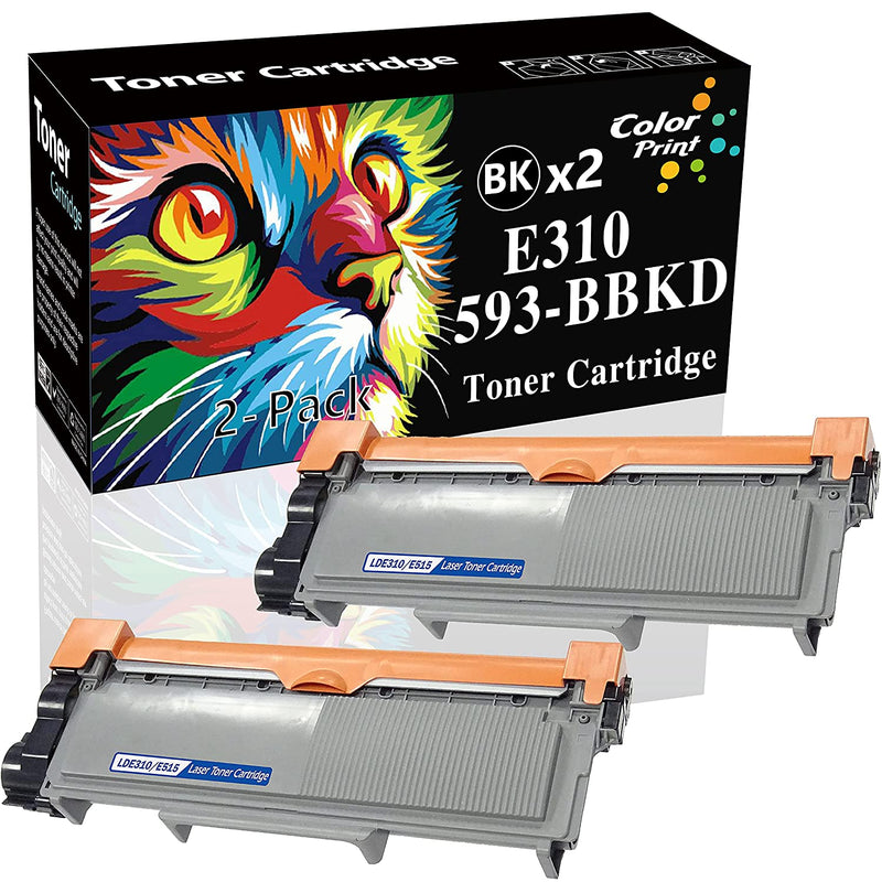 2 Pack Compatible Colorprint E515Dw 593 Bbkd Toner Cartridge E310Dw Work With Dell E310 E514Dw E515Dn E515 Printer Black