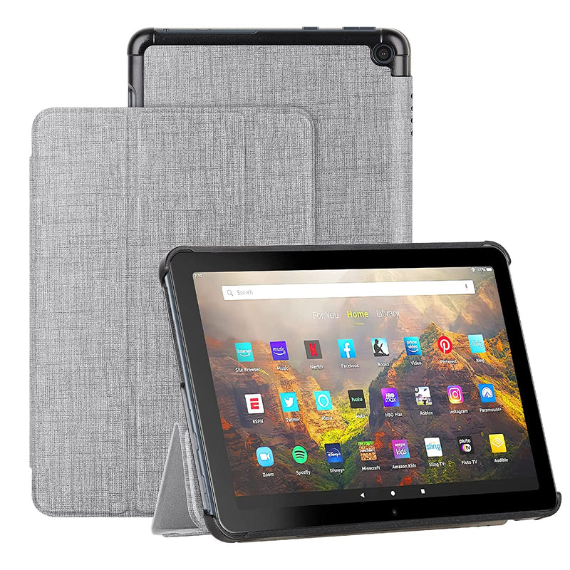 New Case For All Kindle Fire Hd 8 2022 Case Slim Lightweight With Trifold Stand Smart Pu Case Cover For All Kindle Fire Hd 8 2022 Gray