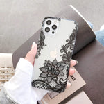 Kexaar Case Compatible With Iphone 13 Pro6 1 Inch Clear Cute Flowers Design Soft Bumper Hard Back Shockproof Women Girls Phone Cover Black Lace Floral Pattern Protective Case Black Floral 13Pro