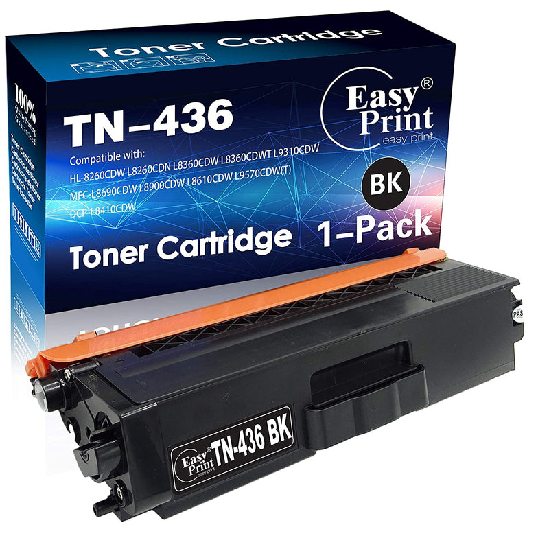 1 Pack Black High Yield Compatible Tn436 Tn 436 Tn 436Bk Toner Cartridge Tn436Bk Used For Brother Hl 8260Cdw L8360Cdwt Mfc L8690Cdw L8900Cdw L8610Cdw Dcp L841