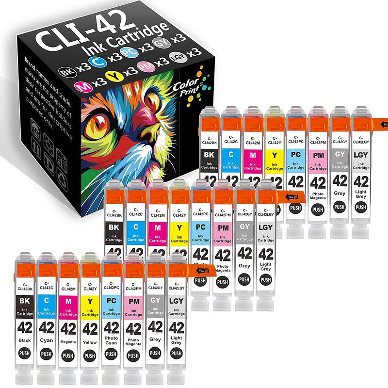 24 Pack Compatible Cli 42 Ink Cartridge Replacement For Cli 42 Cli42 Work With Pixma Pro 100S Pro 100 Pro100 Pro100S Printer 3 Sets