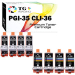 8 Pack Compatible Ink Cartridge 4Xblack 4Xcolor Pgi 35 Cli 36 Pgi35 Cli36 For Use In Pixma Ip100B Ip100 Ip110 Mini260 Pixma Mini 320 Printer