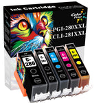 5 Pack Compatible 280 281 Ink Cartridge Replacement For Canon Pgi280Xxl Cli281Xxl Pgi 280Xxl Cli 281Xxl Work With Pixma Ts6320 Mg5520 Ts9120 Tr8520 Tr7520 Ts612