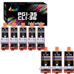 8 Pack Compatible Pgi 35 Cli 36 Cli 35 Cli 36 Pgi35 Cli36 Ink Cartridge Used For Pixma Ip100B Ip100 Ip110 Mini260 Mini320 Printer 5 X Black 3 X Color