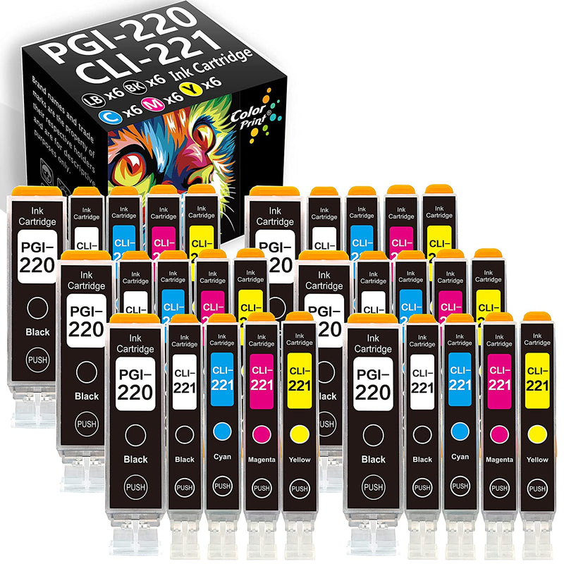 Colorprint Compatible Pgi220 Cli221 Ink Cartridge Replacement For Canon Pgi 220 Cli 221 Work With Pixma Mx860 Mx870 Mp550 Mp560 Mp980 Mp620 Mp630 Ip3600 Ip4600
