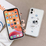 Guppy Compatible With Iphone 13 Pro Funny Cartoon Astronaut Case Cute Planet Universe Pattern Soft Tpu Rubber Slim Lightweight Cover Shock Absorption Protective Bumper 6 1 Inch Clear Ql3355 I13P 1