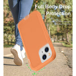 Lhtaro Case For Iphone 13 Mini Heavy Duty Full Body Drop Protection Case Shockproof Dustproof Military Grade Drop Rugged Protective Case For Iphone 13 Mini 5 4 Orange White