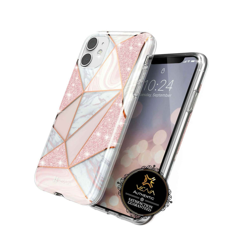 For Iphone 11 Glitter Case Cover Marble Rose Pink Gold Cute Shockproof Bumper