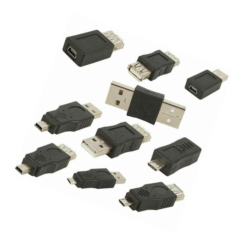 10Pcs Usb Male To Mini Micro Female Otg Adapter Converter Set For Android Phone