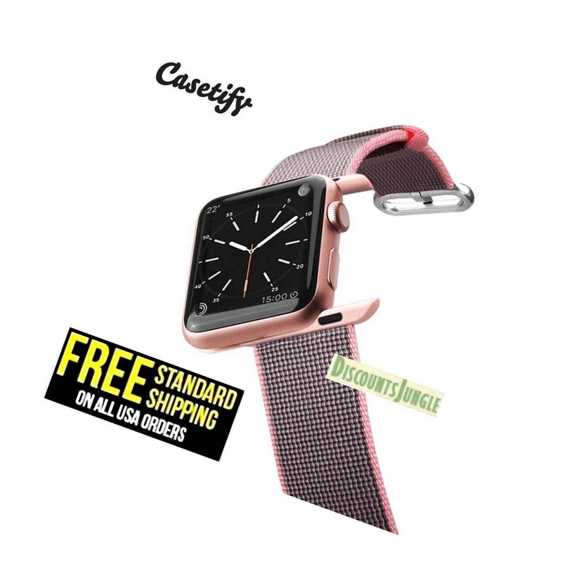 Casetify Nylon Fabric Apple Watch Band In Solid Pink Size 38Mm New 163419
