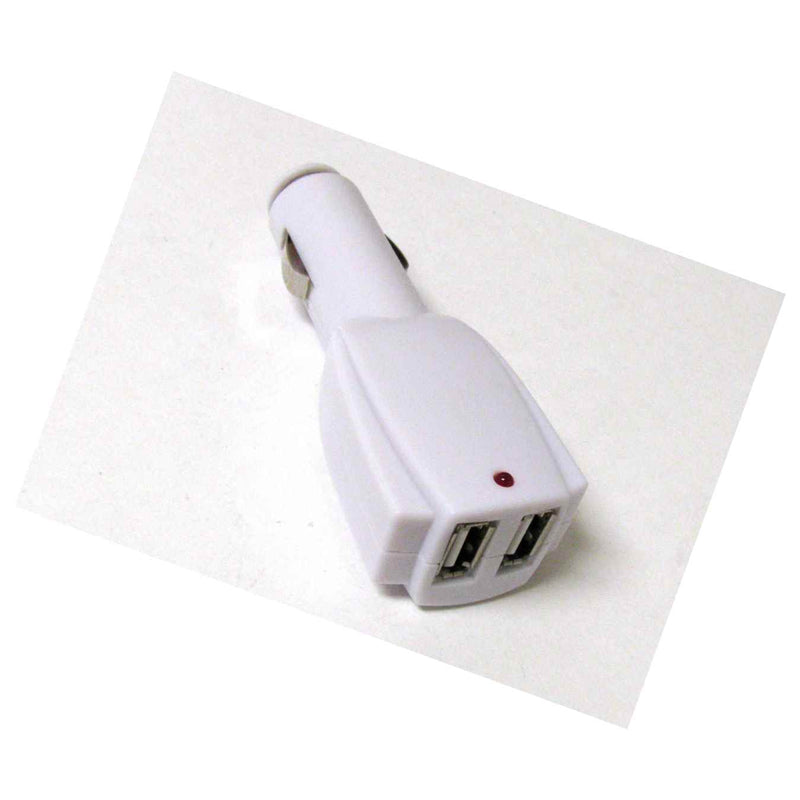 Dual Usb White Car Charger Adapterdual Port For Iphone 4 5S 6 6S Samsung New