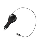 Ce Certified Black 12V Dc 1A Universal Micro Usb Cable Retractable Car Charger