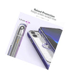Glitter Womens Girls Heart Shape Dual Layer Hybrid Case For Iphone 11 Purple