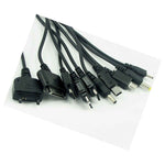 Mini Micro 10 In 1 Universal Mobile Phone Mp3 Usb Data Charger Cable Lead Black