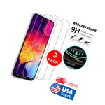 3 Pack For Samsung Galaxy A50 A20 A30 Full Cover Tempered Glass Screen Protector