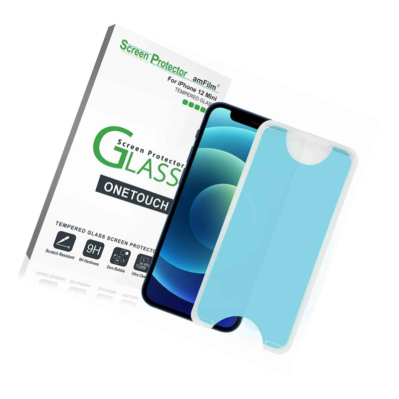 Amfilm 2 Pk Onetouch Tempered Glass Screen Protector For Iphone 12 Mini 5 4