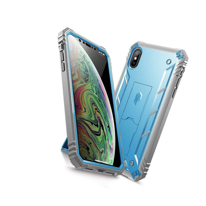 For Iphone Xs Max Poetic Heavy Duty Blue Case Cover 360 Degree Protection