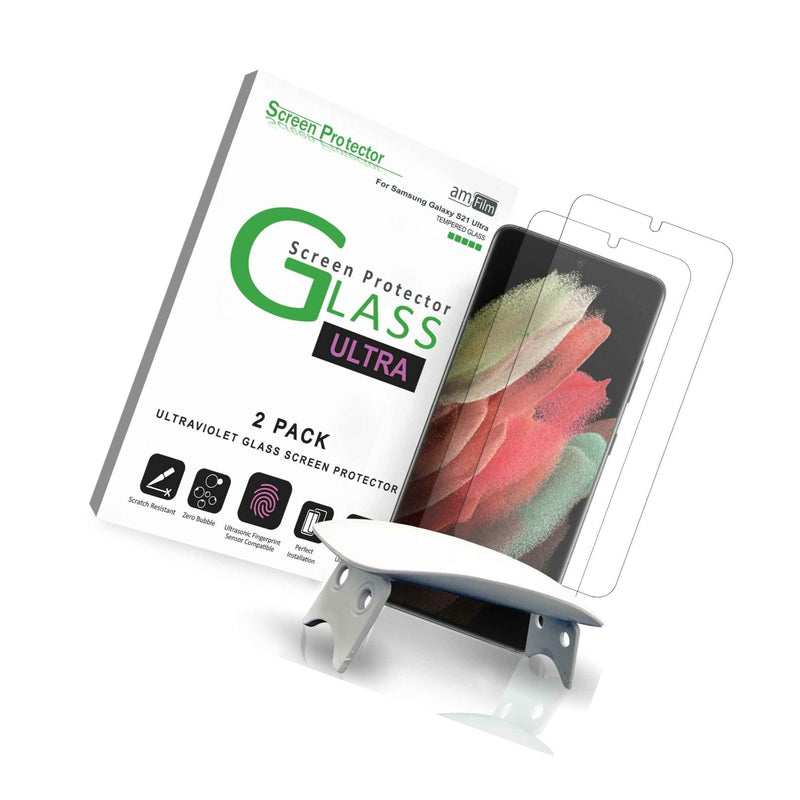 Amfilm 2Pk Ultra Uv Glass Screen Protector For Samsung Galaxy S21 Ultra 6 8