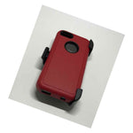For Apple Iphone 5C Heavy Duty Defender Shockproof Case Cover With Belt Clip Red