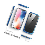 Poetic Lucent Metallic Coating Clear Hybrid Bumper Apple Iphone Xs X Case Blue