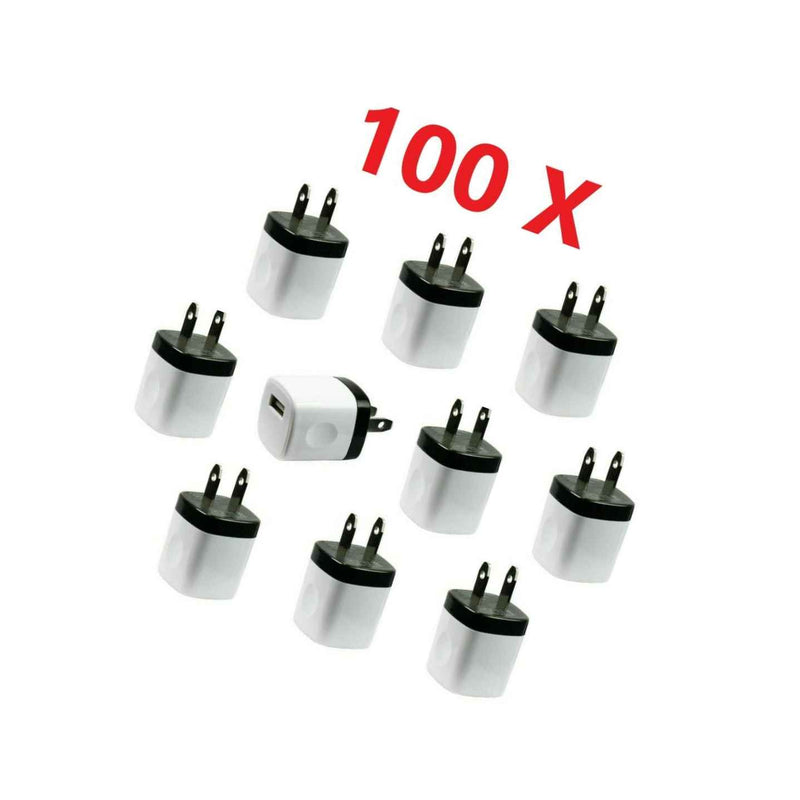 100 X 1A Usb Home Wall Charger Ac Adapter Plug For Universal Samsung Iphone Lg