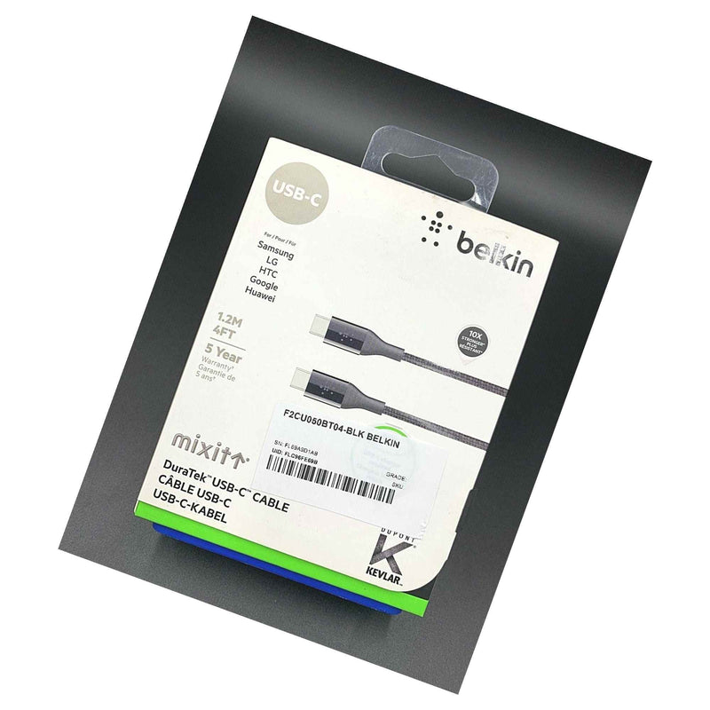 Belkin Mixit Duratek Usb C To Usb C Cable 4Ft Black Dupont Kevlar New