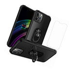 For Iphone 12 Pro Max Case Hard Shockproof Kickstand Ring Clear Back Cover