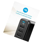 Anker 4 Port Usb Hub Wall Charger Power Adapter 40W Charging With Foldable Plug