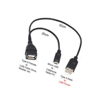 1 Ft Usb 2 0 Type A Female To Micro B 5 Pin Male Otg Cable W Usb Power
