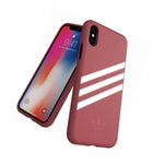 New Adidas Originals 3 Stripes Snap Moulded Maroon Case For Iphone Xs Iphone X