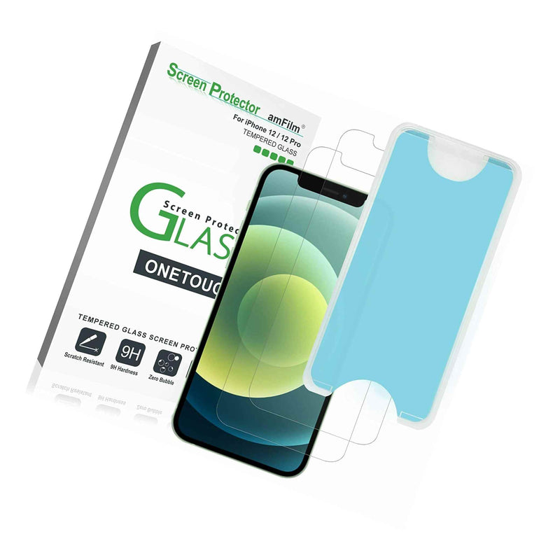 Amfilm 2 Pack Onetouch Tempered Glass Screen Protector For Iphone 12 12 Pro