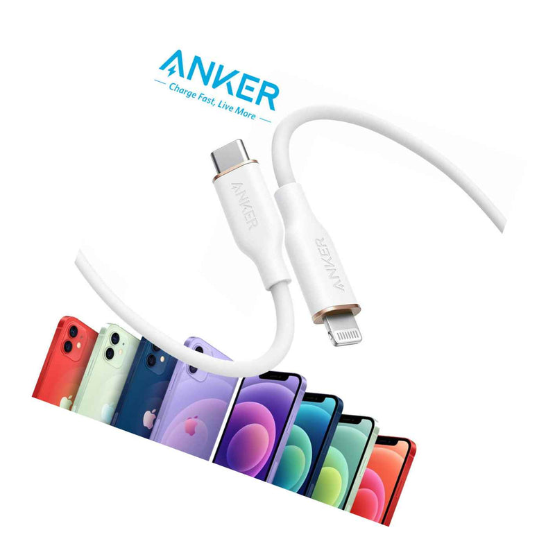Anker Type C Fast Charger Cable Pd Charging 6Ft Silica Gel Cable For Iphone 12 X