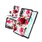 Red Floral Shockproof Dual Layer Phone Case For Samsung Galaxy Note 10