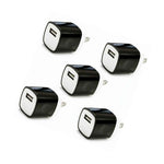 5X 1A Black Usb Wall Charger Plug Home Power Adapter For Iphone 5 6 7 Ipod Black