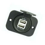 3 1A Dual Usb Port Charger Socket Outlet Waterproof 12V Led For Car Motorcycle
