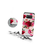 For Samsung Galaxy S8 Plus Case Red Floral Rubber Durable Dual Layer Cover