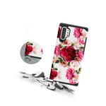 Red Floral Shockproof Dual Layer Phone Case For Samsung Galaxy Note 10 Plus 6 8