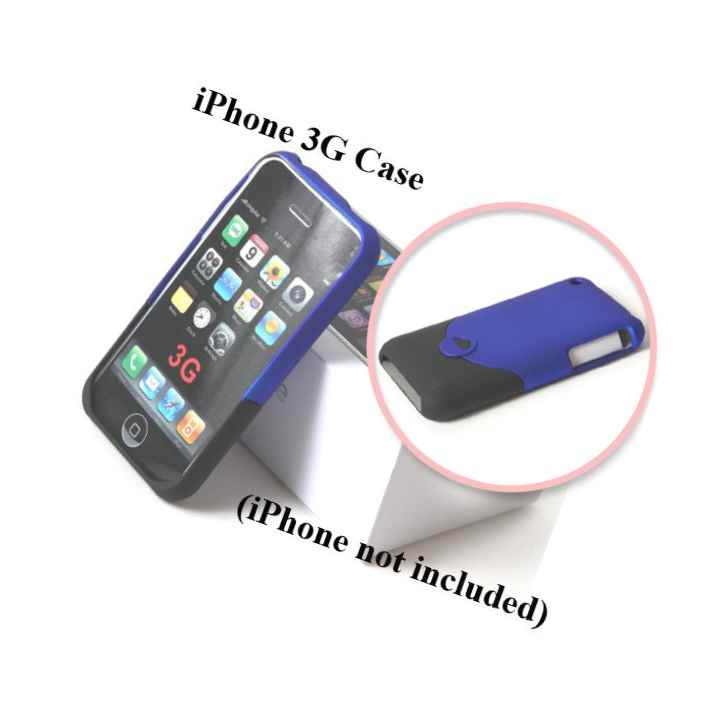 Ipc Blue Black Apple Iphone 3G Premium Case Smooth Plastic With Metallic Finish