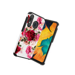 Samsung Galaxy A50 Case Red Floral Rubber Durable Hybrid Dual Layer Cover