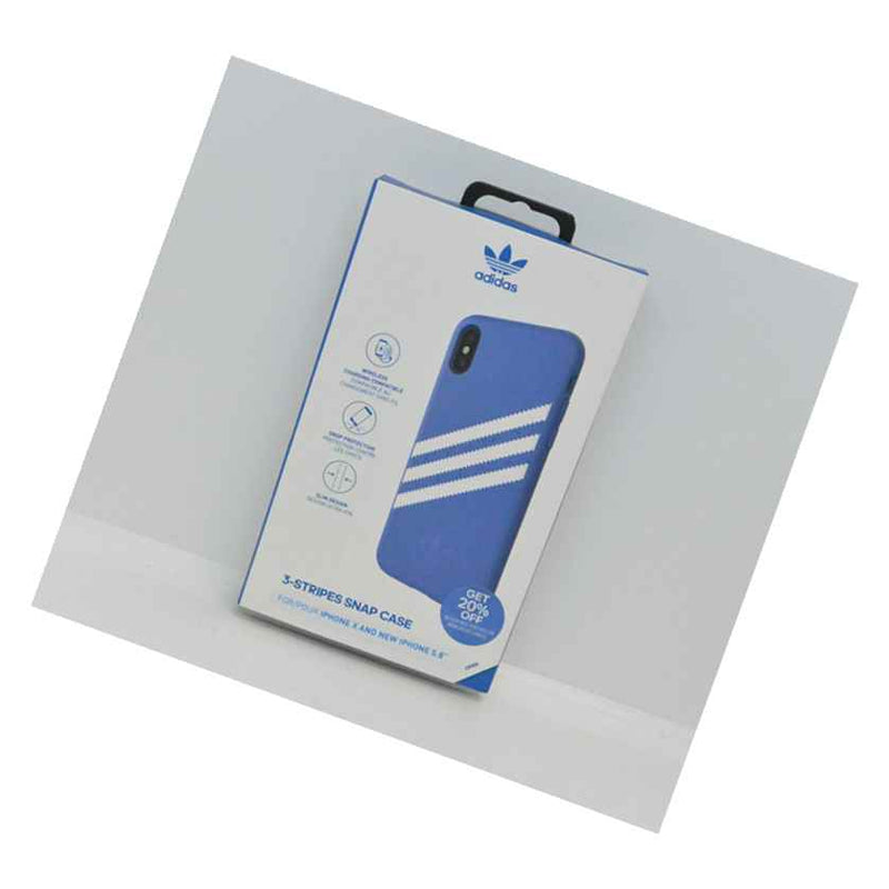 New Adidas Originals 3 Stripes Snap Moulded Blue Case For Iphone Xs Iphone X