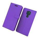 Purple Rfid Pu Leather Wallet Cover Phone Case For Motorola Moto G9 Play G9