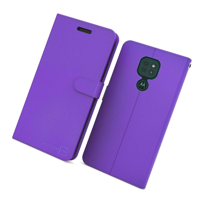 Purple Rfid Pu Leather Wallet Cover Phone Case For Motorola Moto G9 Play G9