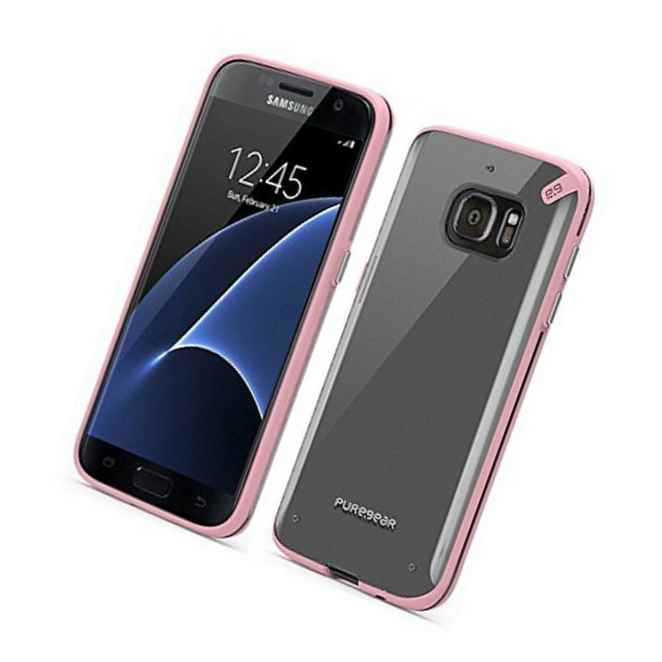 Puregear Slim Shell Case For Samsung Galaxy S7 Clear Soft Pink New