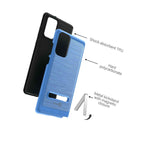 For Samsung Galaxy Note 20 Case Magnetic Metal Kickstand Blue Hard Phone Cover