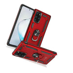 For Samsung Galaxy Note 20 Case Metal Ring Kickstand Red Hard Phone Cover