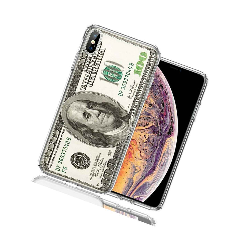 For Apple Iphone Xs X Benjamin 100 Bill Design Double Layer Phone Case Cover